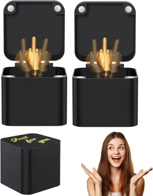 - 2 PCS Middle Finger in a Box - Surprise Gift$ Annoying Prank Pop-Up for Party Exchange$ Christmas systematic smear FALSE Novelty Fun Home Decor 