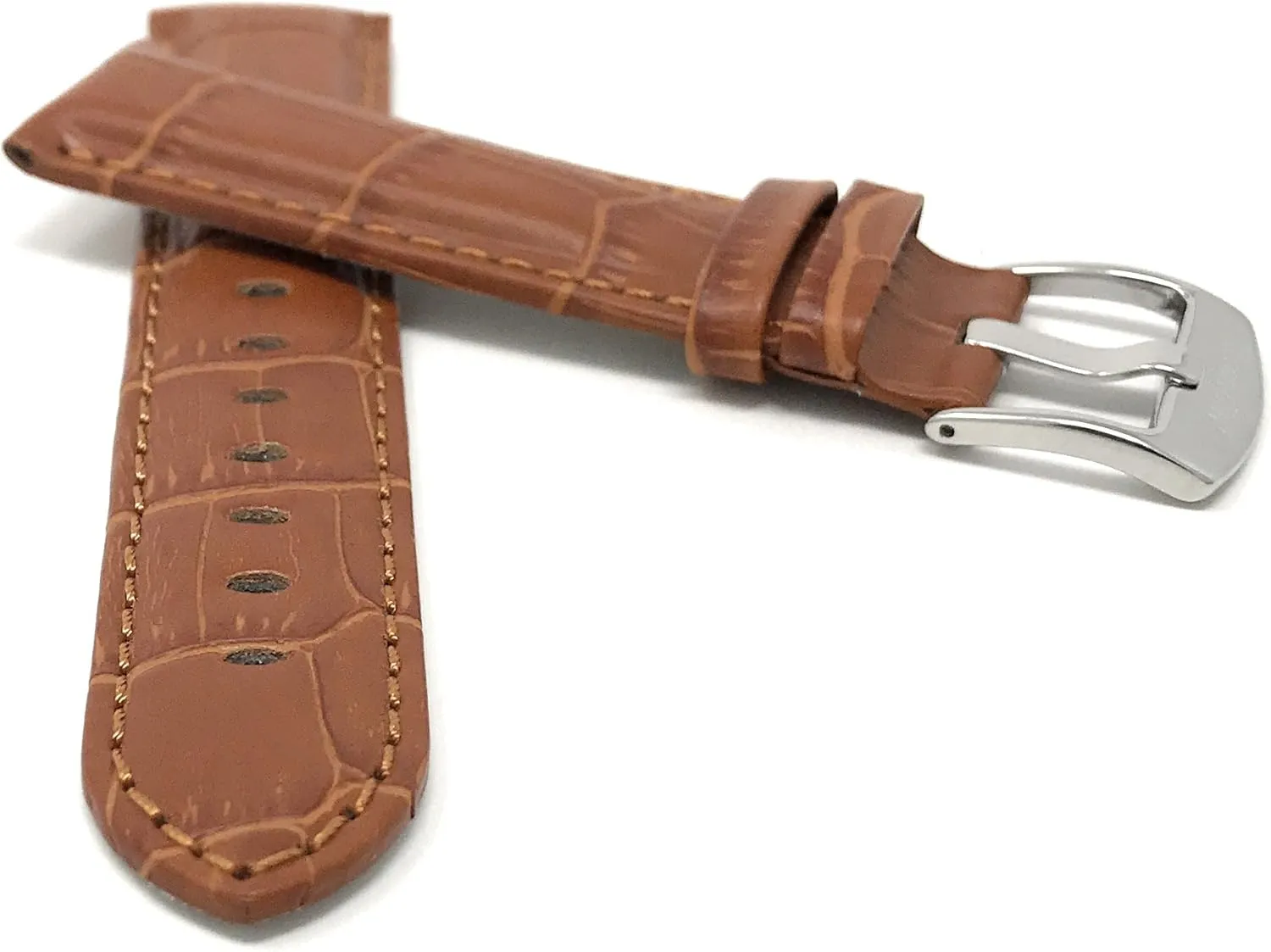 - Alligator Pattern Leather Watch pique gourd attic Strap - Replacement Watch Band for Classic and Smart Watch - Camel 20 mm Watch Band Bandini 20mm Mens Leather Watch Band 
