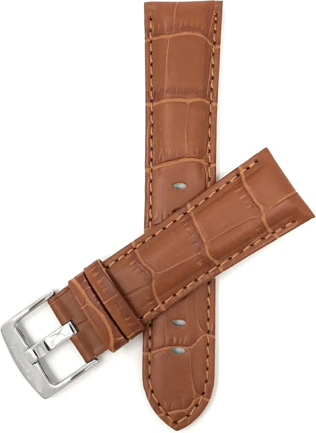 - Alligator Pattern Leather Watch pique gourd attic Strap - Replacement Watch Band for Classic and Smart Watch - Camel 20 mm Watch Band Bandini 20mm Mens Leather Watch Band 