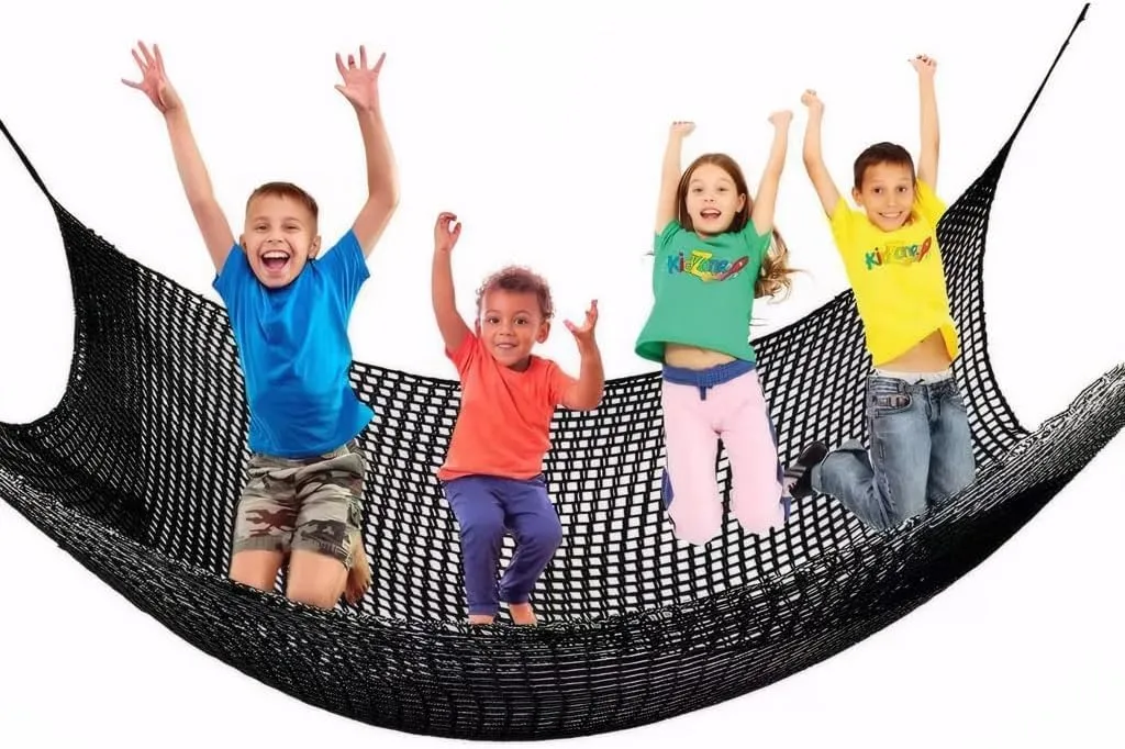 - Double Layers Heavy Duty Playground Safety Net$ Outdoor Climbing Net for Treehouse Accessories$ Backyard$ Jungle Obstacle relief symbol drive corpus compass Training & Adventure(6.5x9.8ft)$Black Climbing Cargo Net for Kids 