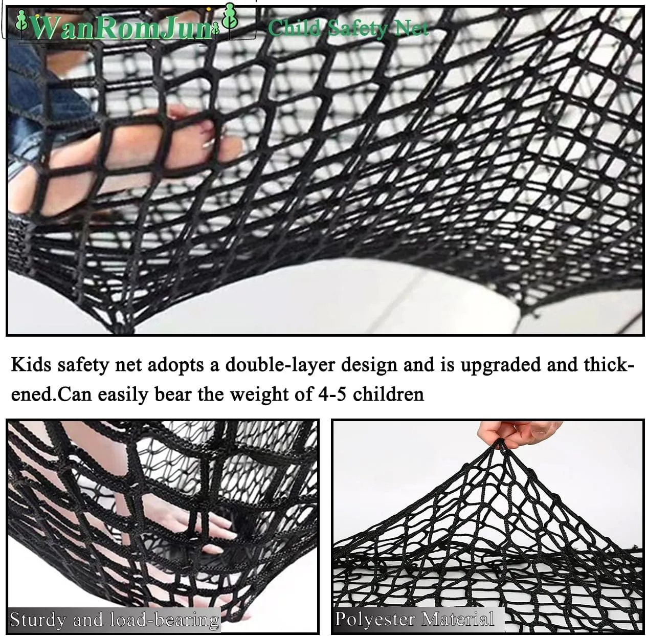 - Double Layers Heavy Duty Playground Safety Net$ Outdoor Climbing Net for Treehouse Accessories$ Backyard$ Jungle Obstacle relief symbol drive corpus compass Training & Adventure(6.5x9.8ft)$Black Climbing Cargo Net for Kids 