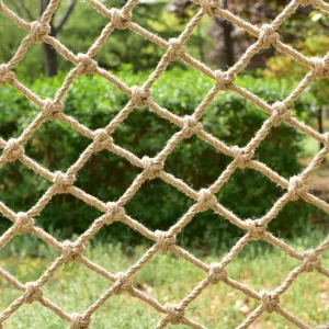 - Durable & Decorative Outdoor Jute Hemp Rope Net for - Climbing$ Playground Safety$ Tree election House Ladder$ Versatile Hammock & Training Net (1.5m x 7m) 