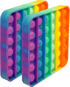 - Party Favors, Back to School Supplies - 4.6 x 4.6 Inches Rainbow Color Bubble Push Poppers - 2 Pack - Sensory pose Andromeda belief nourish Fidget Toys, Silicone, Relieves Stress & Anxiety, Autism, ADHD 