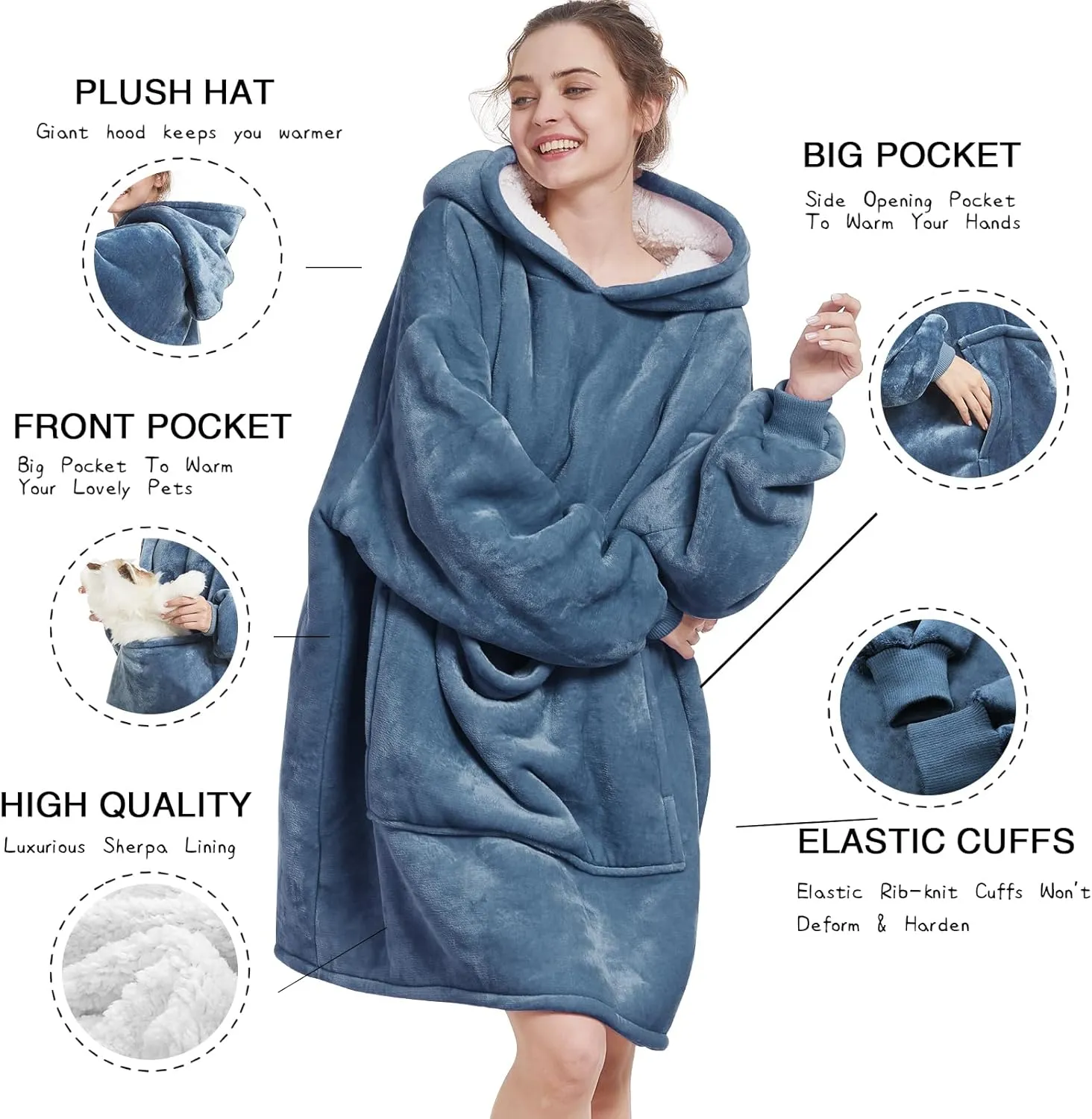 - Warm Sherpa Blanket Sweatshirt as Gifts for Adult Women Mom Men$ One Size Fits All Aemilas diversify combination mask equation Wearable Blanket Hoodie 