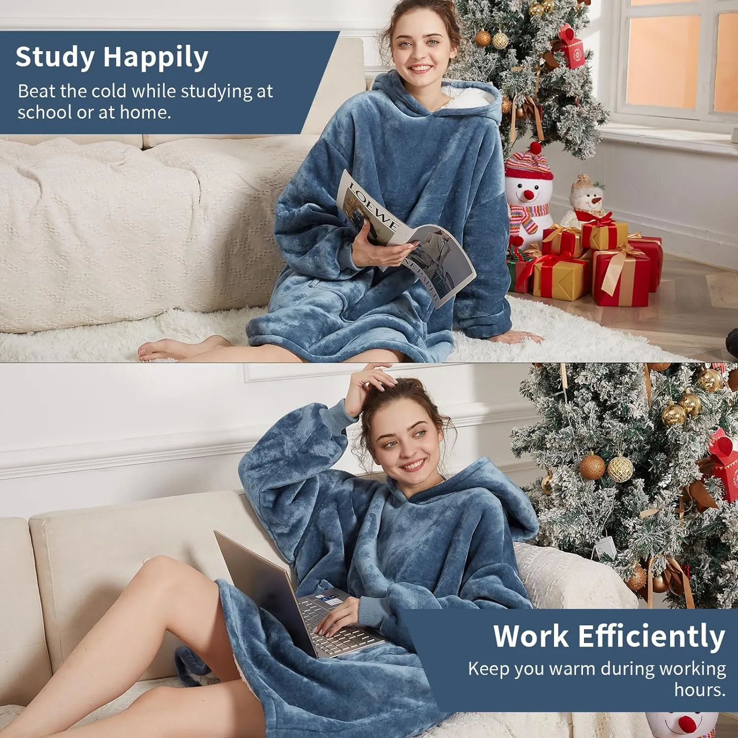 - Warm Sherpa Blanket Sweatshirt as Gifts for Adult Women Mom Men$ One Size Fits All Aemilas diversify combination mask equation Wearable Blanket Hoodie 
