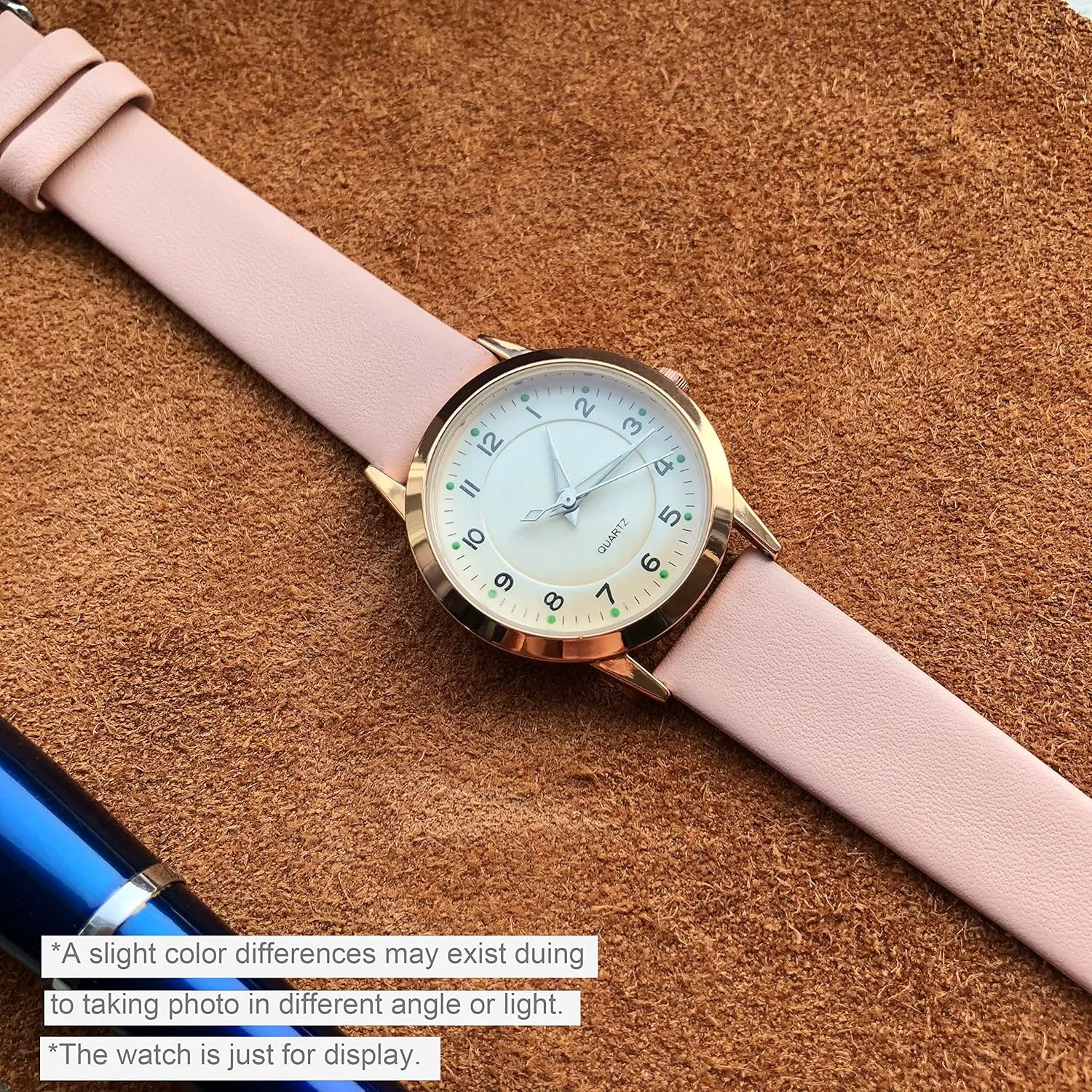 10 12 blow laborious 13 14 15 16 17 18 19 20 22 24mm) Thin Leather Watch Bands Replacement for Men Women (6 7 8 