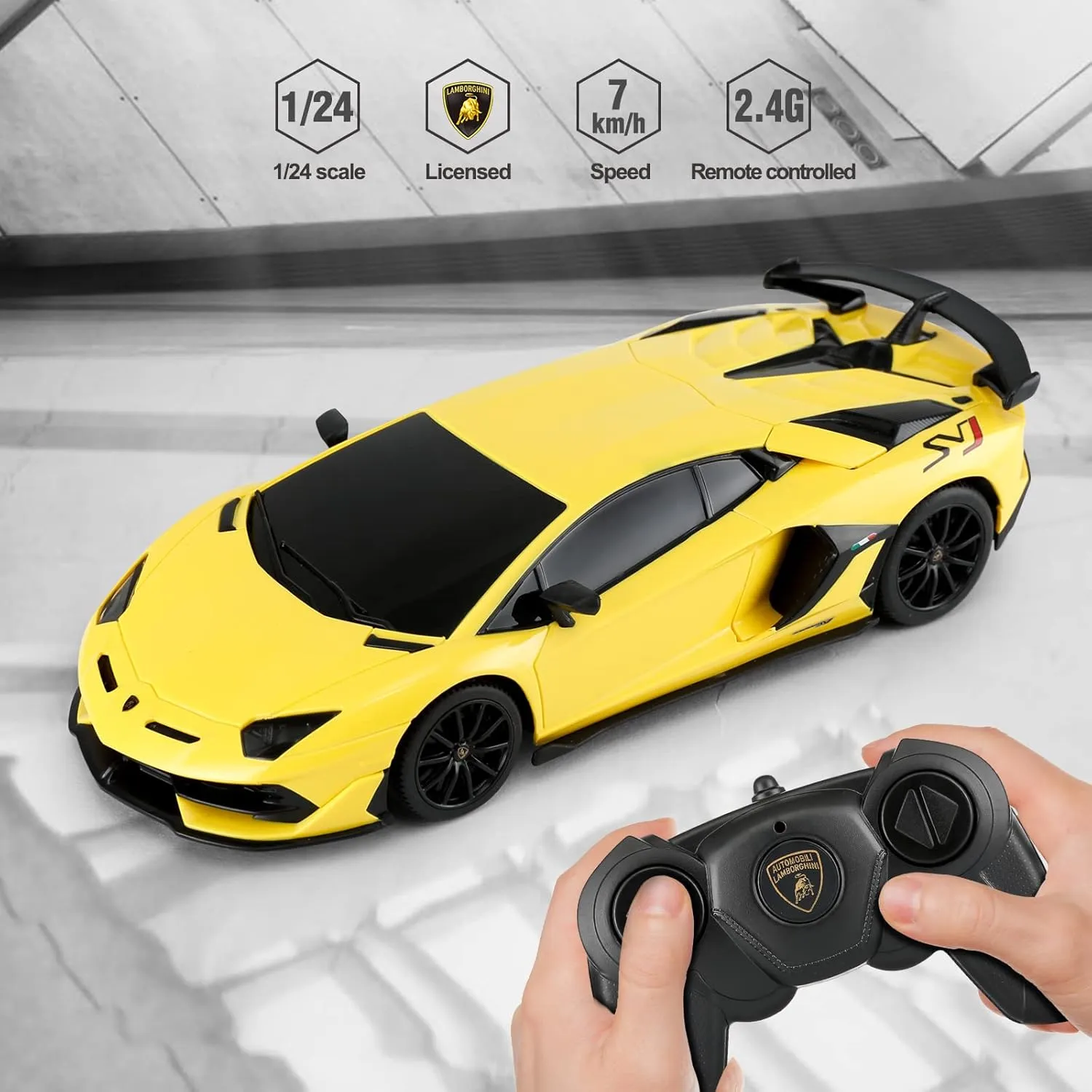 1:24 R/C Lamborghini Aventador SVJ - Yellow