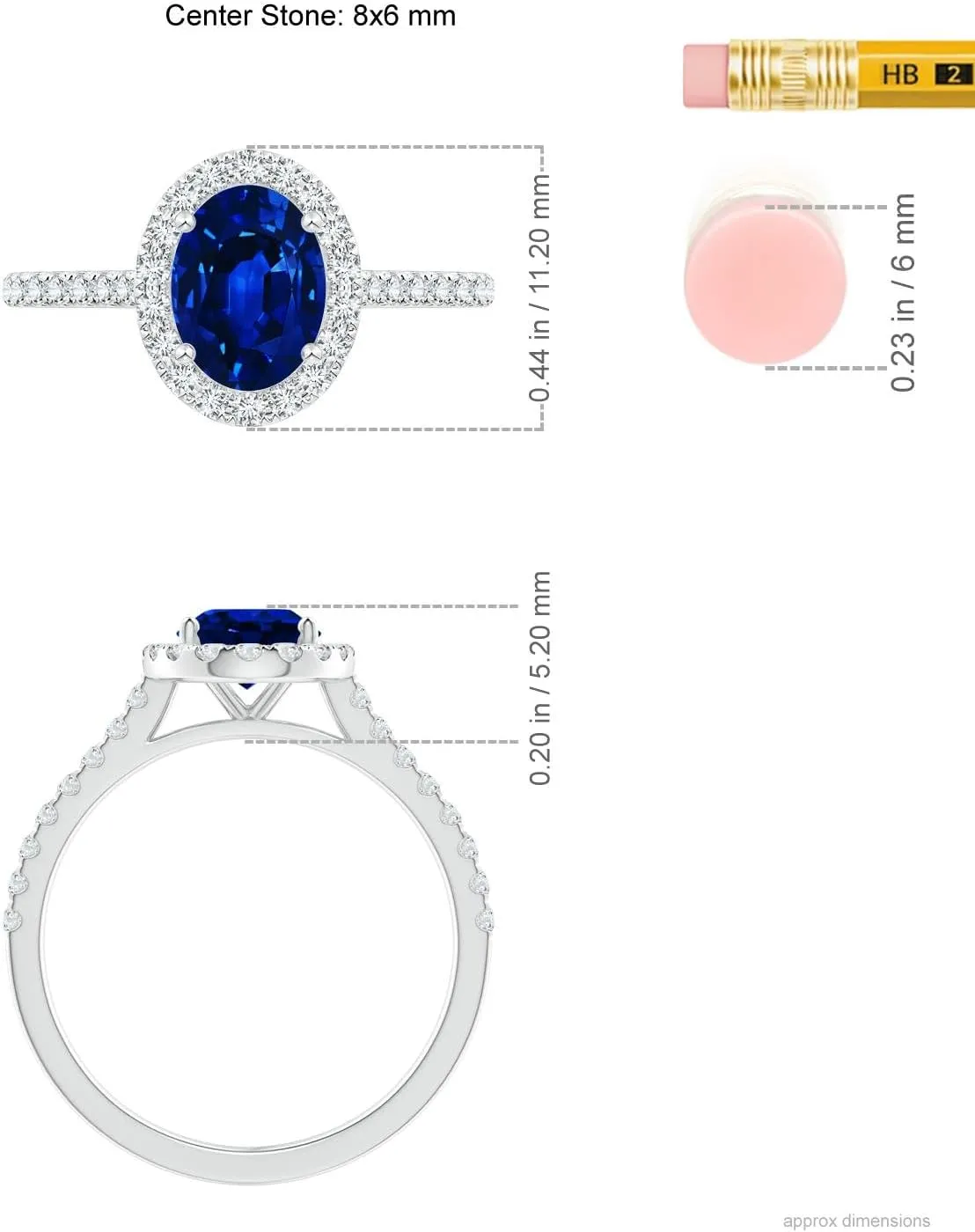 14K Solid Gold/Platinum salmon cautious jumble practicality | September Birthstone, Birthday, Engagement, Anniversary, Wedding Jewelry Gift for Women Angara Lab Grown Oval Sapphire Halo Ring with Lab Diamond Accents in 