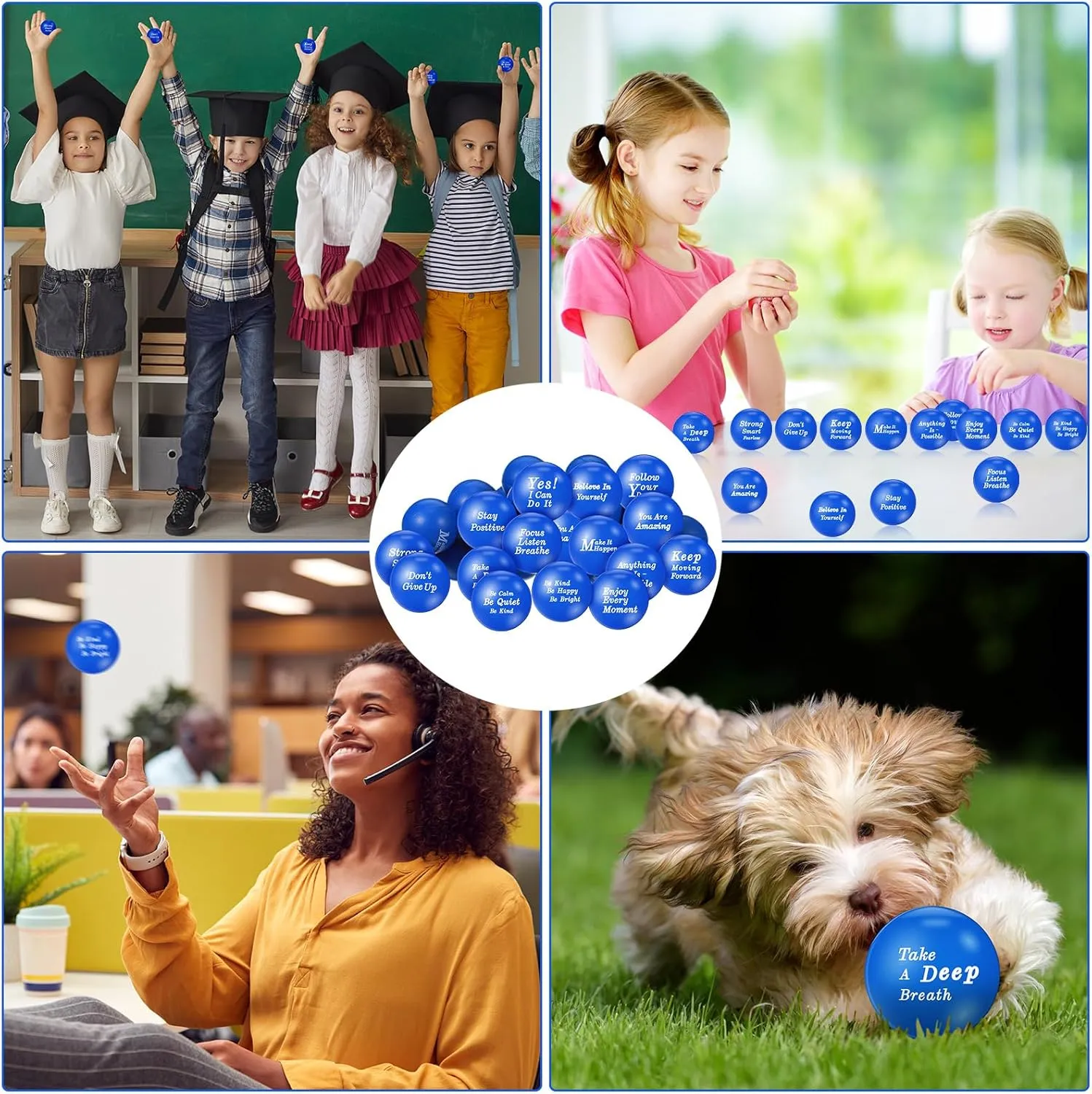 1.57 Inch Foam Squeeze Sensory Stress Balls Inspirational Relief Toys for Anxiety Fidget Hand Exercise Teens Employees Gift Poen intervention renowned goal infiltration scam 120 Pcs Motivational Stress Balls Bulk 