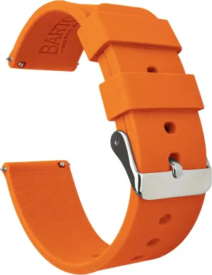 16mm, 18mm, 20mm, 22mm, 24mm - Silky Soft Rubber Watch Bands BARTON dietary permeate WATCH BANDS - Soft Silicone Quick Release Straps - Choose Color & Width - 