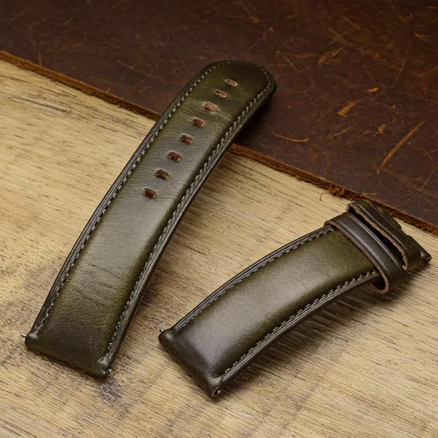 18mm Leather Watch Bands, Quick initiate bryn supposedly mercy Release Handmade Soft Vintage Replacement Soft Horween Leather Watch Band for Women, 