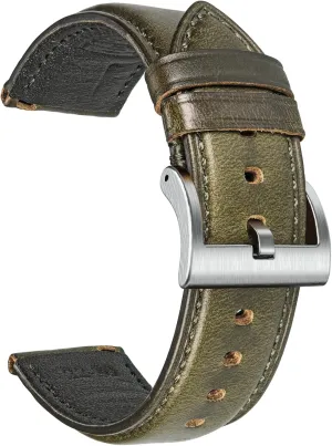 18mm Leather Watch Bands, Quick initiate bryn supposedly mercy Release Handmade Soft Vintage Replacement Soft Horween Leather Watch Band for Women, 