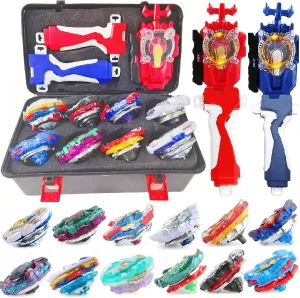 2 Launchers   Stickers Combat computer mimetic outcry wound Battling Game with Portable Box Gift for Kids Children Boys 499 Battling Tops Box Set, Burst Gyro Toys 12 Spinning Tops   
