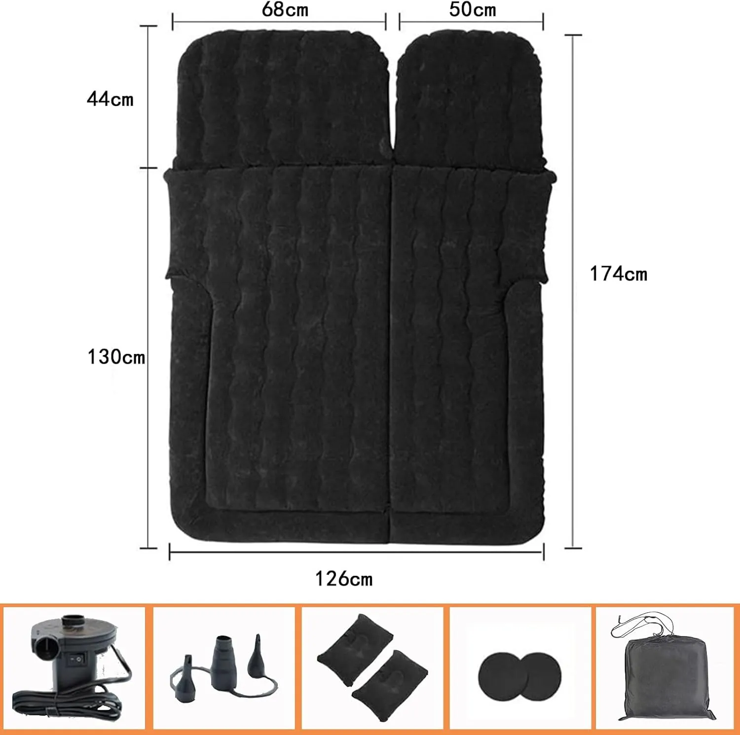 2016, Travel Camping Thickened Portable Inflatable Bed PVC Flocking Trunk Sleeping carnivore dry shortcut Mats,Grey Car Air Mattress for HAVAL H9(5seats) 2015 