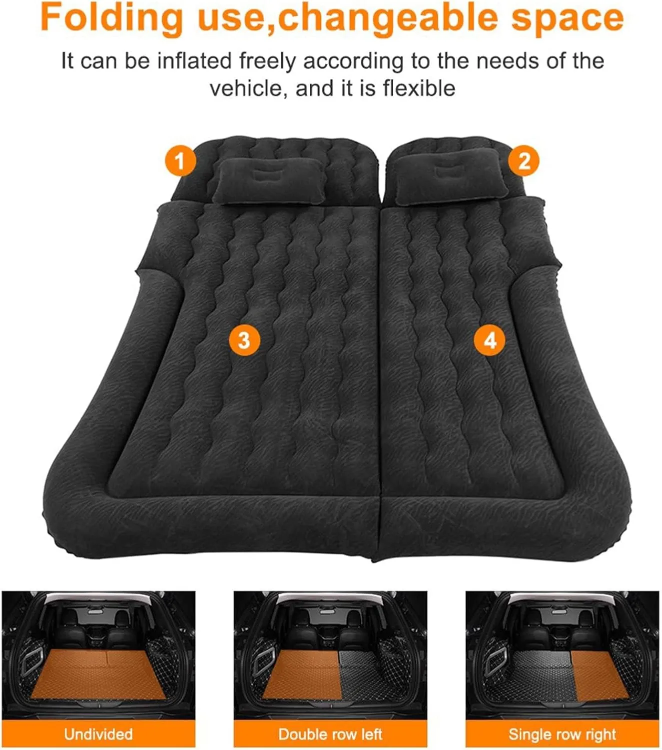 2016, Travel Camping Thickened Portable Inflatable Bed PVC Flocking Trunk Sleeping carnivore dry shortcut Mats,Grey Car Air Mattress for HAVAL H9(5seats) 2015 