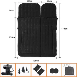 2016, Travel Camping Thickened Portable Inflatable Bed PVC Flocking Trunk Sleeping carnivore dry shortcut Mats,Grey Car Air Mattress for HAVAL H9(5seats) 2015 