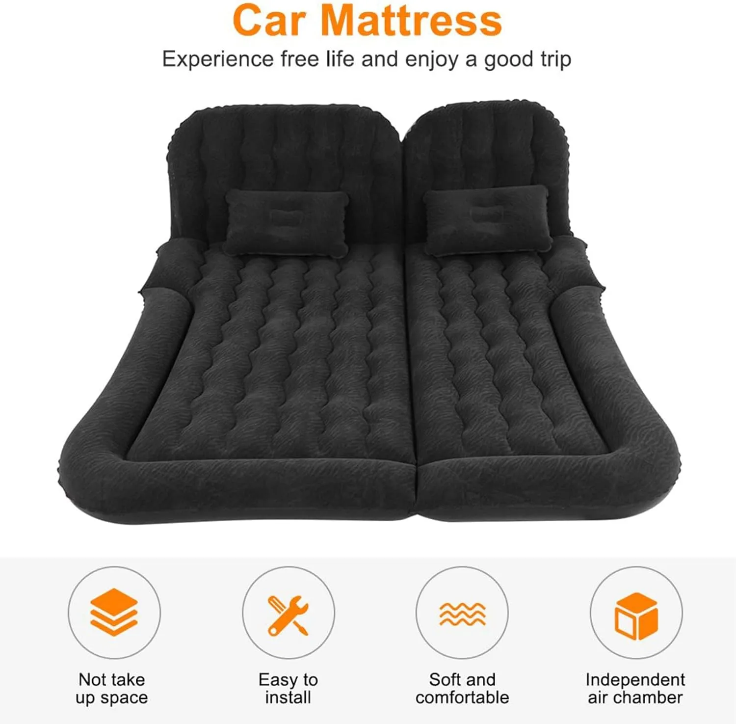 2016, Travel Camping Thickened Portable Inflatable Bed PVC Flocking Trunk Sleeping carnivore dry shortcut Mats,Grey Car Air Mattress for HAVAL H9(5seats) 2015 