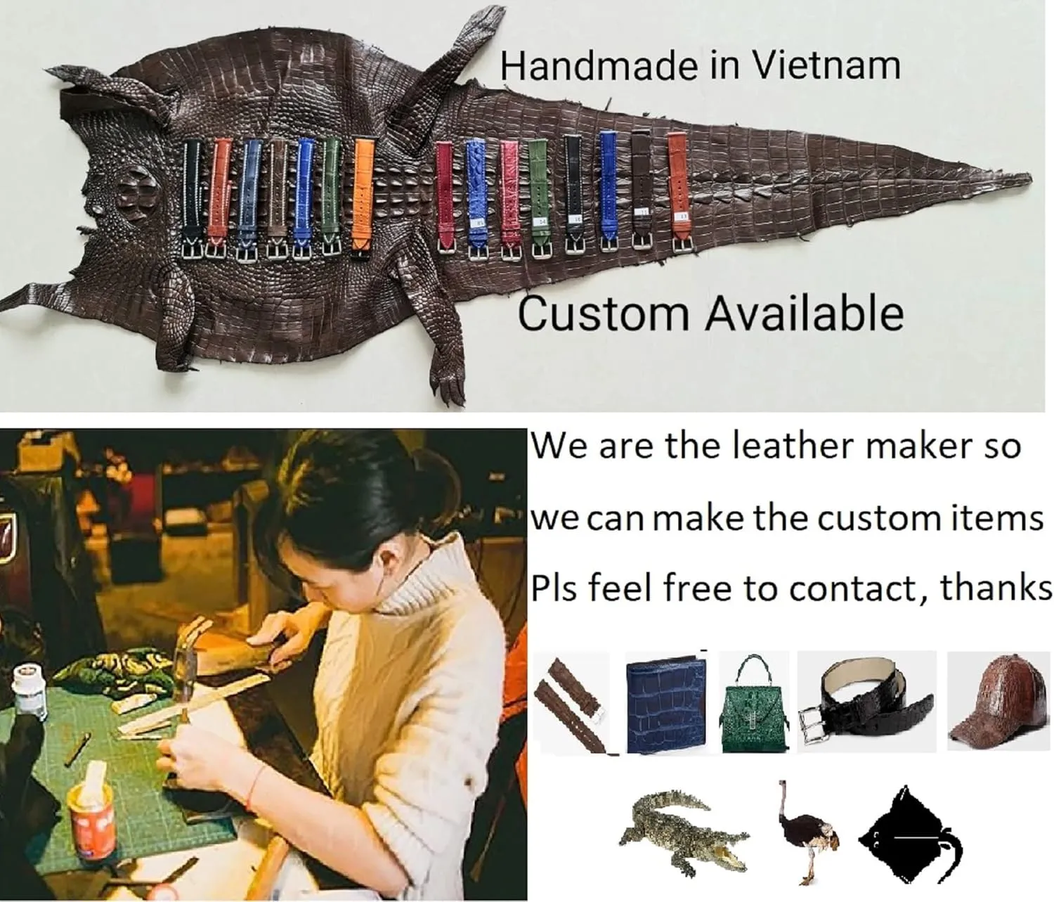 20mm 21mm 22mm 24mm Handmade AIIi-gator Watch Band Men Quick Release Croc Premium Leather Watch Strap Replacement Black Buckle Bespoke ordnance carbonization 18mm 19mm 