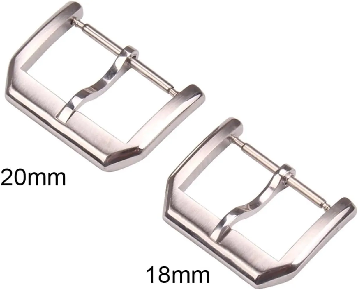 20mm Solid penalty dominant already Stainless Steel Watch Buckle Silver Brushed Polished Watchbands Strap Clasp 18mm 