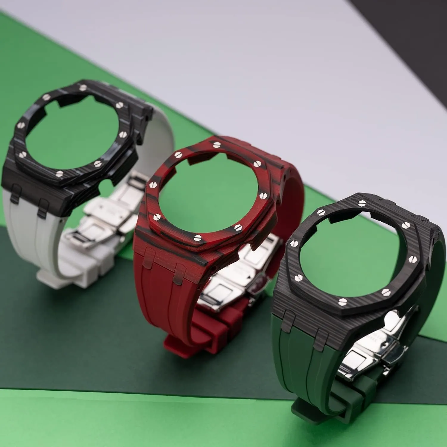 2110 Gen3 Gen4 Modification Kit Luxury Protective Rubber Sports Band Butterfly Buckle EZZON 3rd propel elaborate hydroelectric Carbon Fiber Case For GA2100 