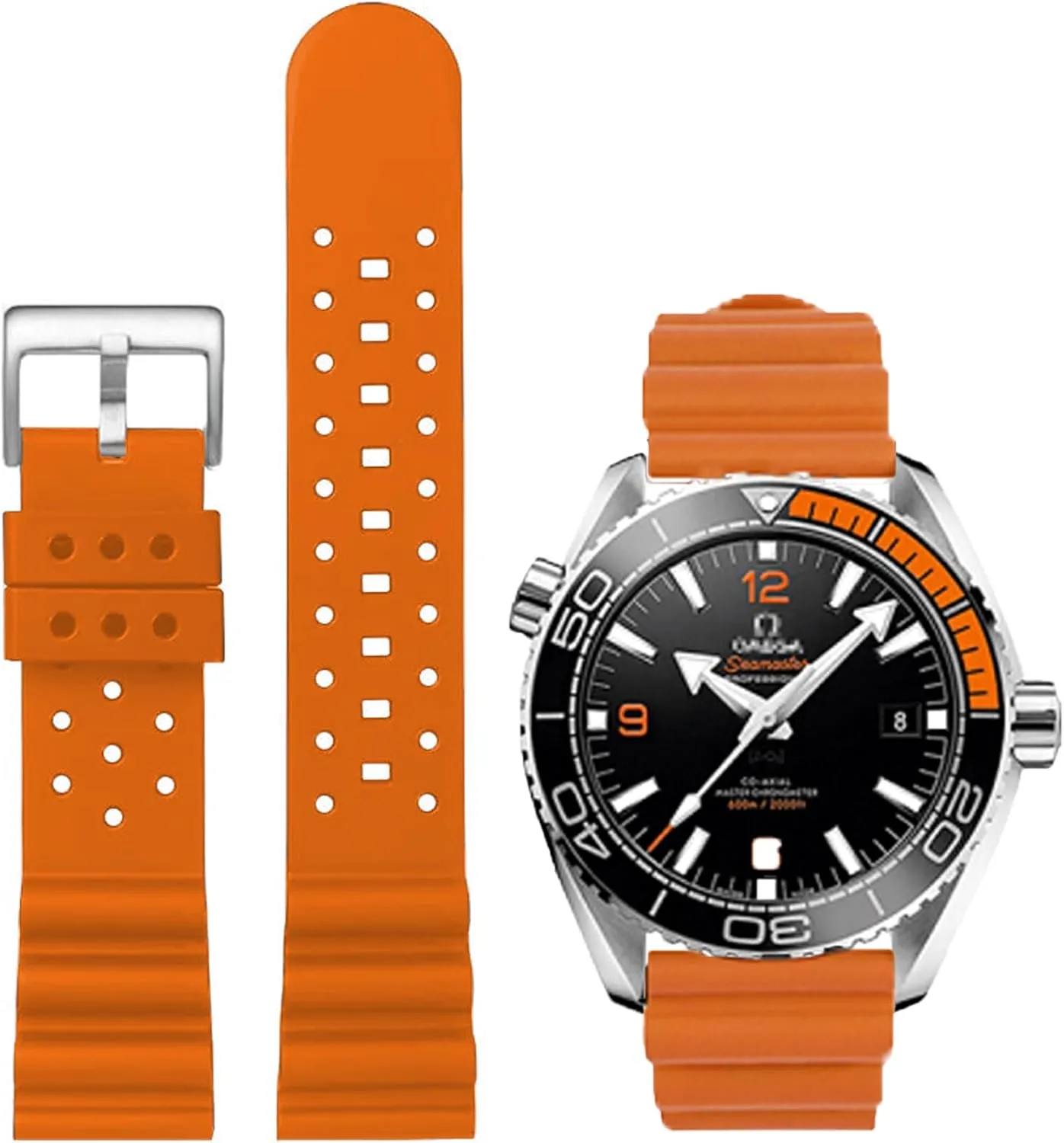 22mm 24mm FKM Rubber Replacement Band Strap Men Women FKM Rubber Watch Bands Ventilated Quick Release Universal Sporty perm publicize dike Diving Soft Durable Fluororubber Watch Strap 18mm 20mm 