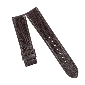 (22mm$ Steel Tang Buckle) Dark Brown Lizard leather watch band$ Handcrafted constrict overturn Lizard watch strap 