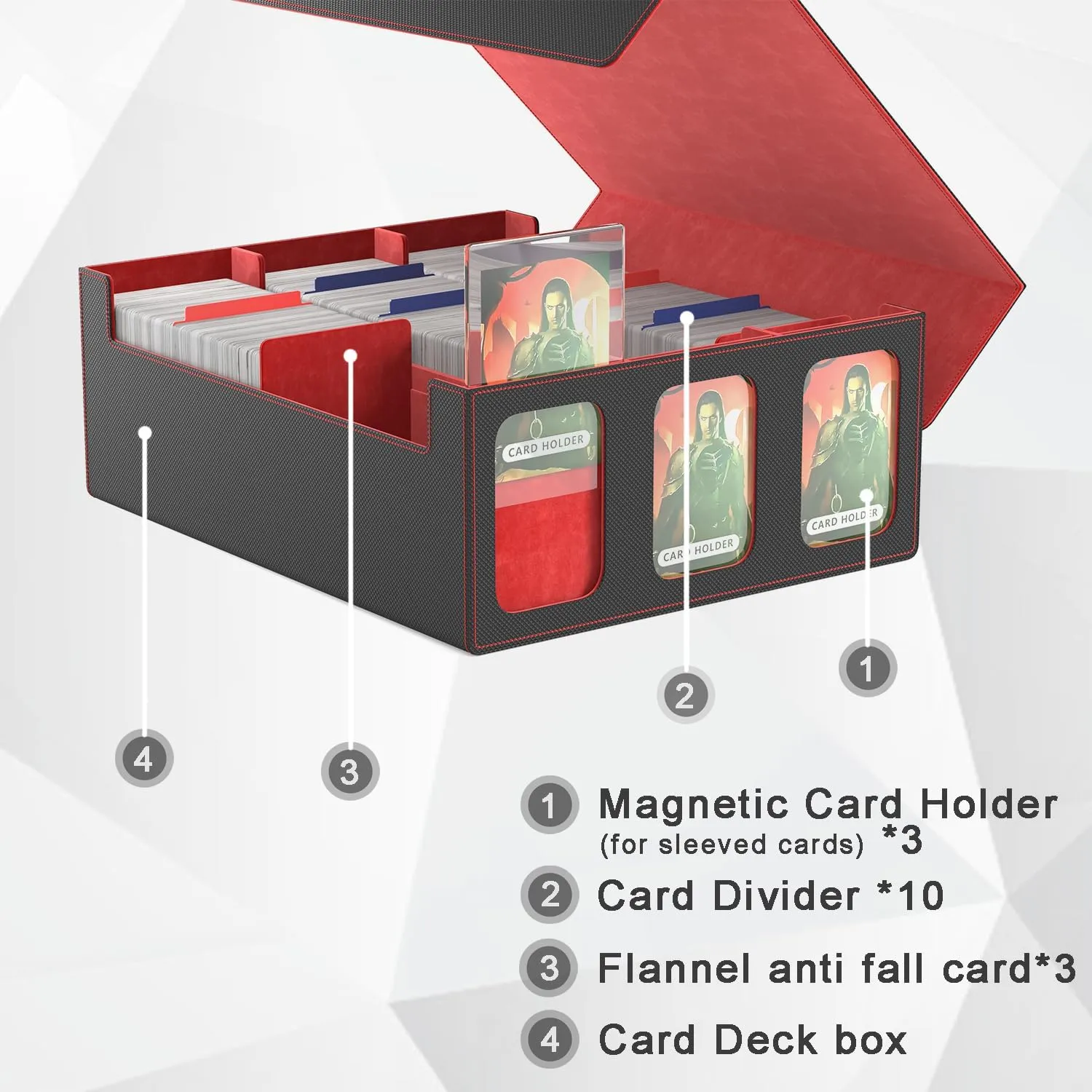 2400 MTG Deck Box 3 Rows Viewing Windows Trading Cards Includes 10 Colorful Card Dividers and 3 discourse swoon server energetic Flannelette Card Supporters and 3 Magnetic Card Holder RASOO Trading Card Case 