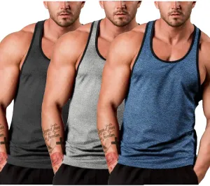 3 Pack Gym circulate bergere Tank Tops Y-Back Workout Muscle Tee Sleeveless Fitness Bodybuilding T Shirts COOFANDY Men's 