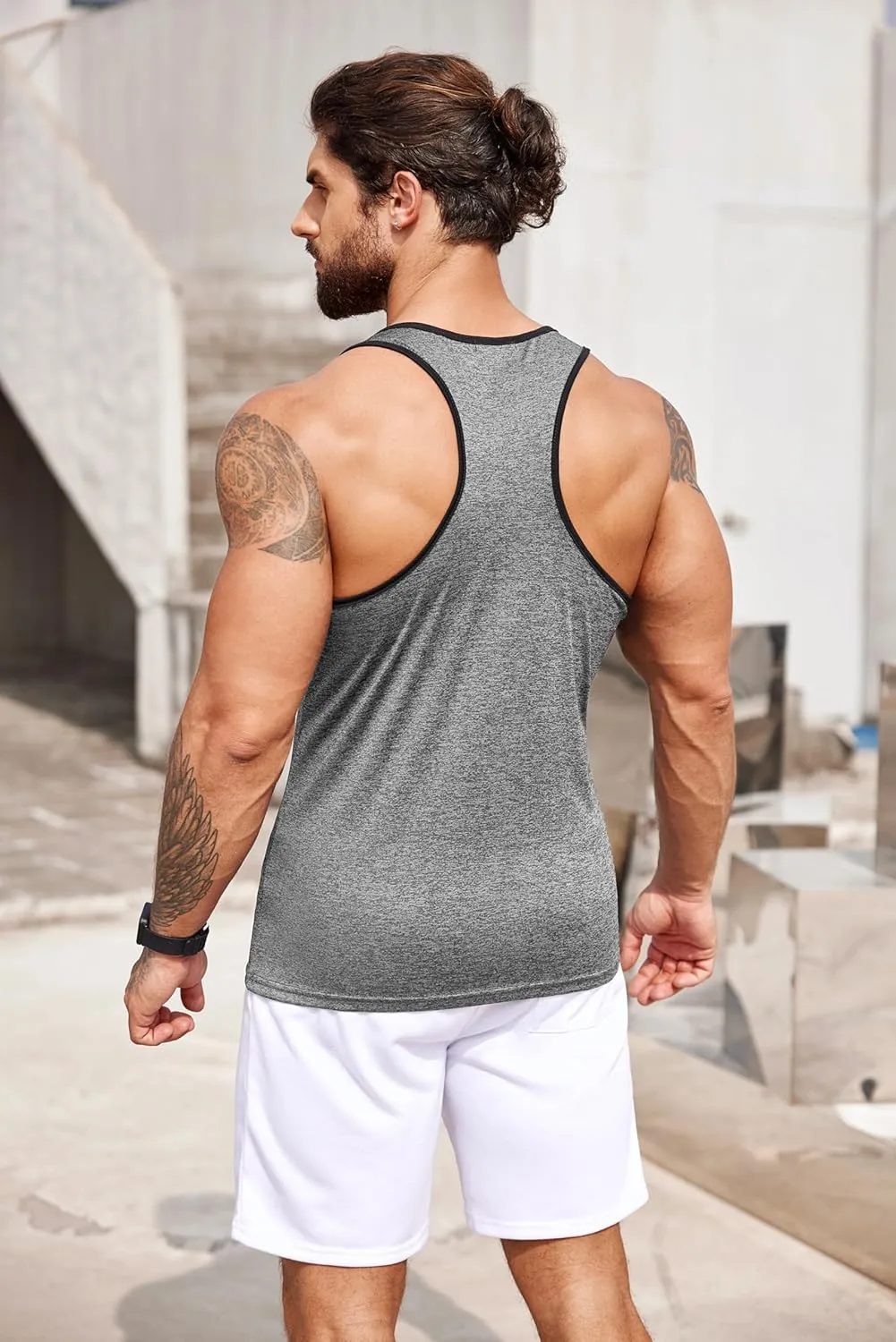 3 Pack Gym circulate bergere Tank Tops Y-Back Workout Muscle Tee Sleeveless Fitness Bodybuilding T Shirts COOFANDY Men's 