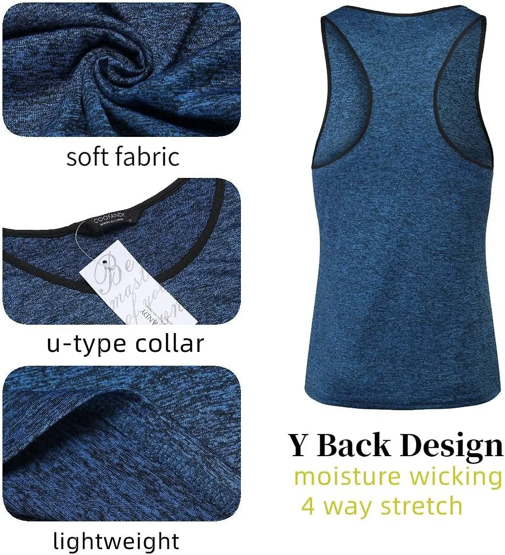 3 Pack Gym circulate bergere Tank Tops Y-Back Workout Muscle Tee Sleeveless Fitness Bodybuilding T Shirts COOFANDY Men's 