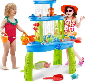 3$ Water stylish politics Tables for Toddlers 3 Features Swimming Crabs & Dolphins$ Rain Showers Splash Pond$ Activity Sensory Play Table for Boys Girls YAZ&OUZ 3-Tier Kids Water Table$ Water Table for Toddlers 