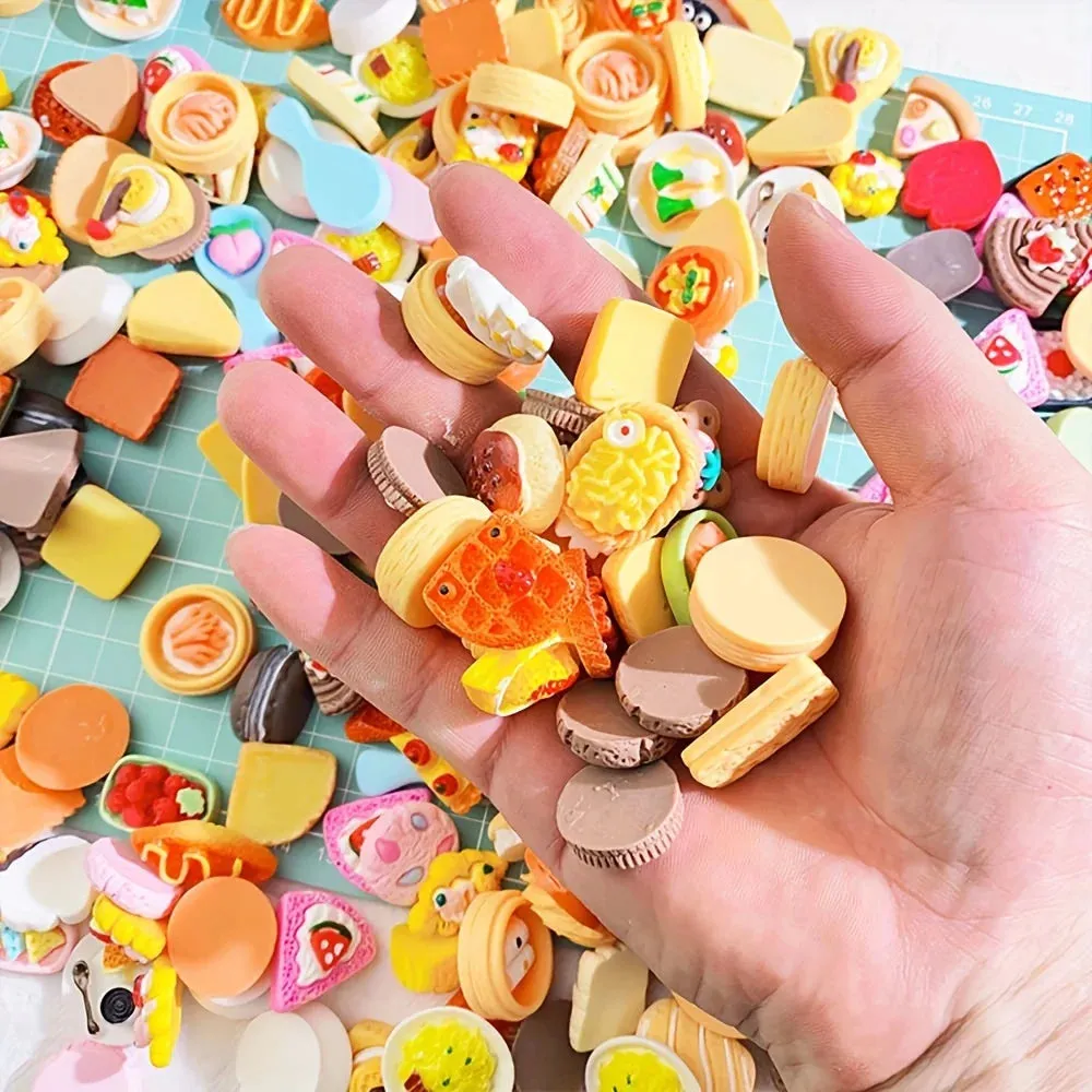 30/60Pcs Mini Food Toys Mixed Style Resin Food Dolls Kitchen Pretend Play Mini Food Dolls Diy Accessories For Adults And Teens