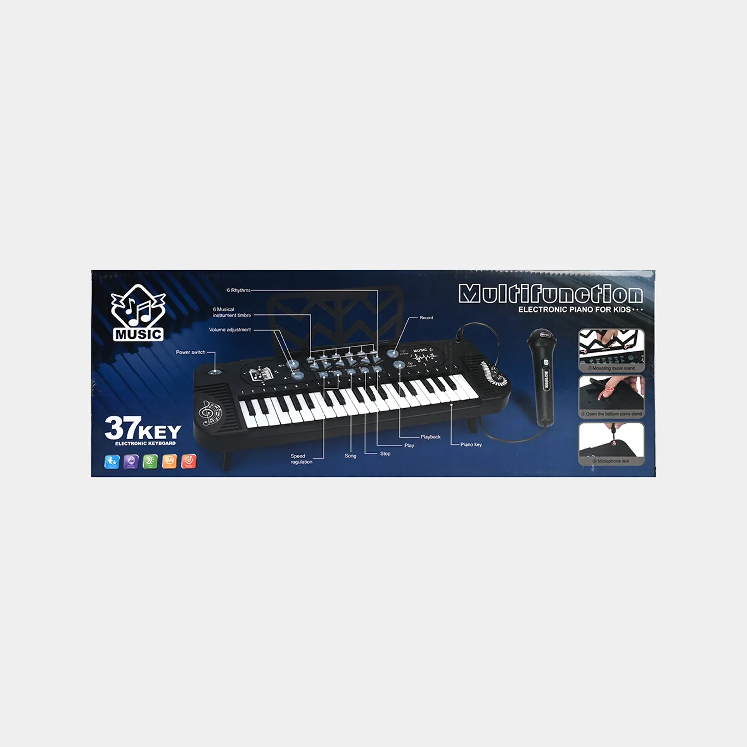 37 Key Piano With Microphone For Kids