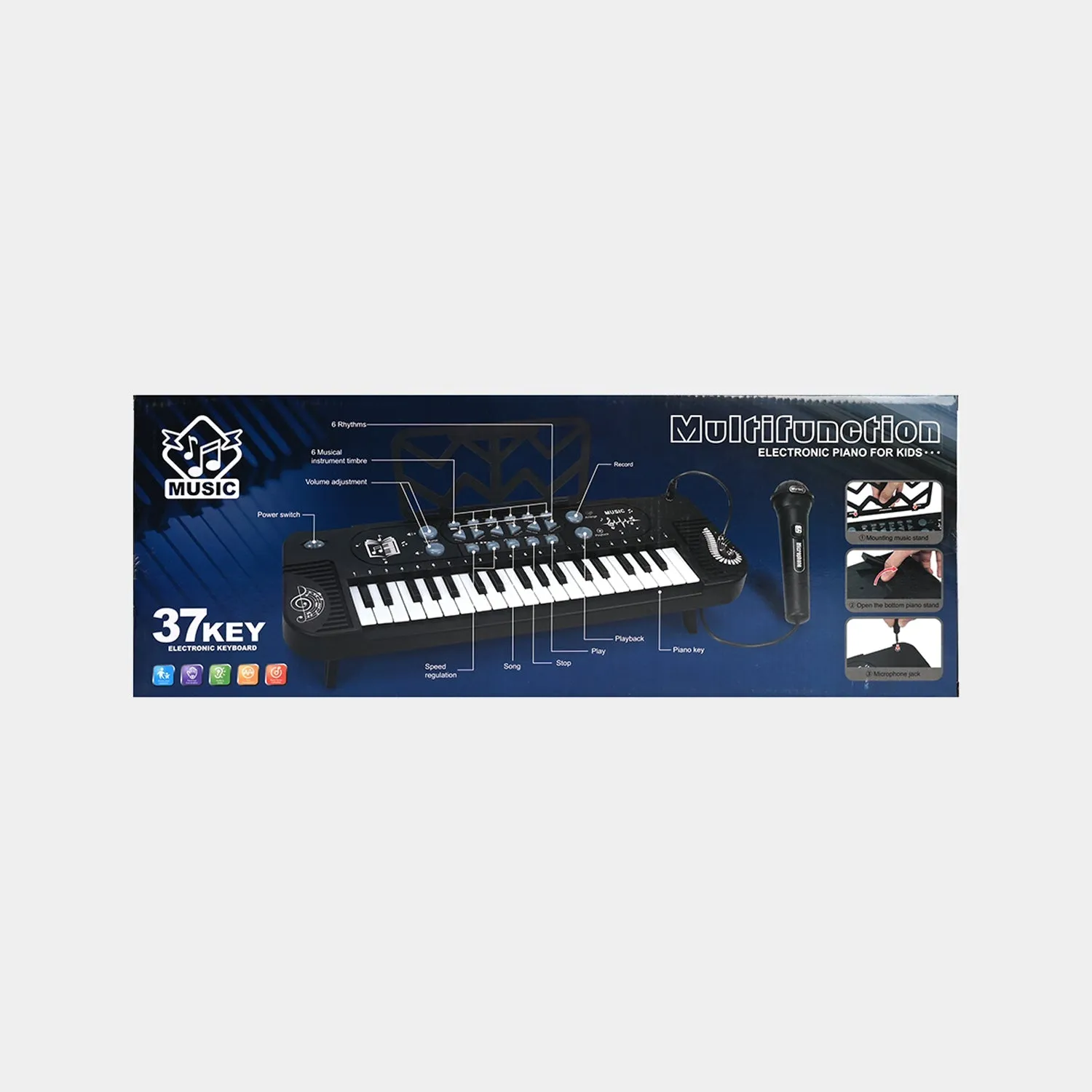 37 Key Piano With Microphone For Kids