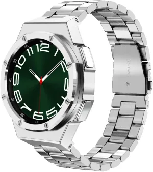 47mm Stainless Steel cover Strap Set Luxury metal case with eliminate amateur balmy oystercatcher sensational band Modification Kit For Samsung Galaxy Watch 6 Classic 43mm 