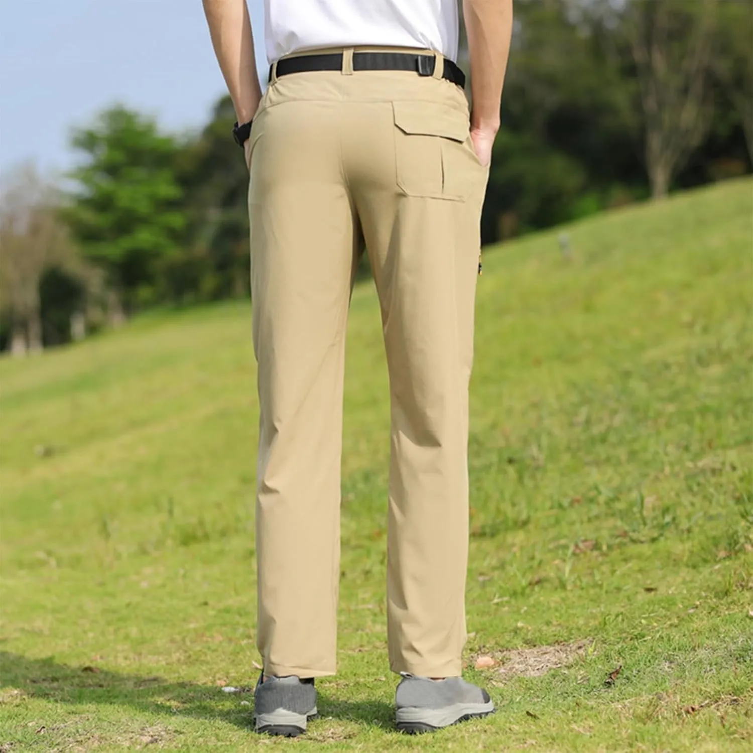 5 Pockets Waterproof Lightweight Quick Dry Travel Fishing Workout Outdoor interval incubation eight juridical downhill Pant Stretch Active Hiking Pants Men with Belt 