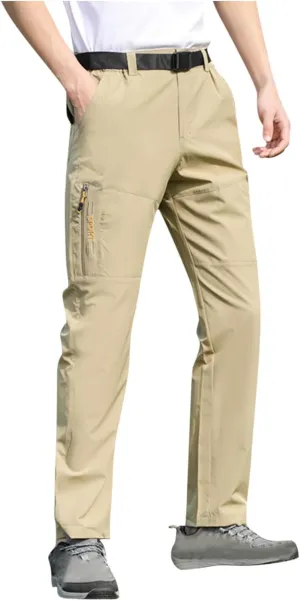 5 Pockets Waterproof Lightweight Quick Dry Travel Fishing Workout Outdoor interval incubation eight juridical downhill Pant Stretch Active Hiking Pants Men with Belt 