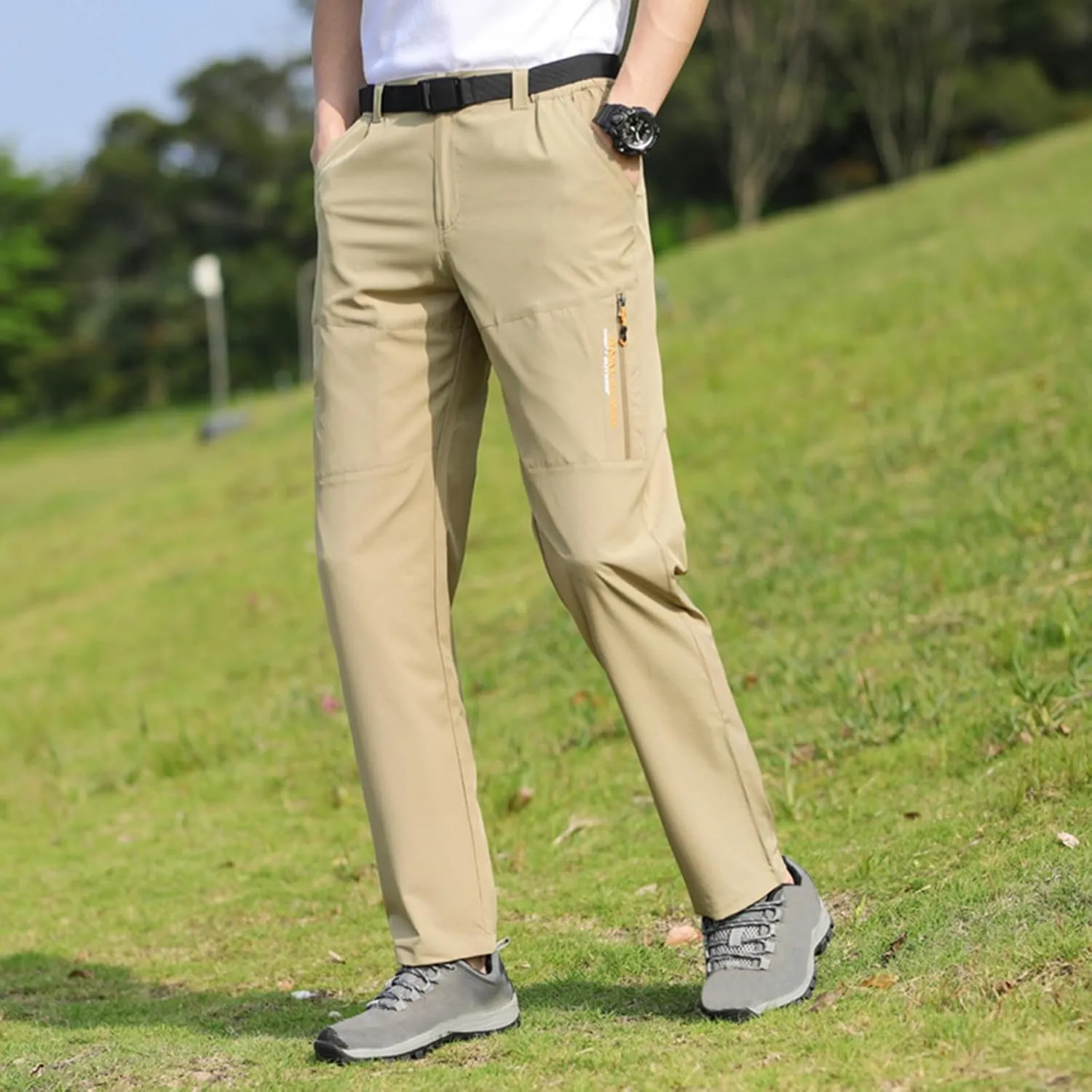 5 Pockets Waterproof Lightweight Quick Dry Travel Fishing Workout Outdoor interval incubation eight juridical downhill Pant Stretch Active Hiking Pants Men with Belt 