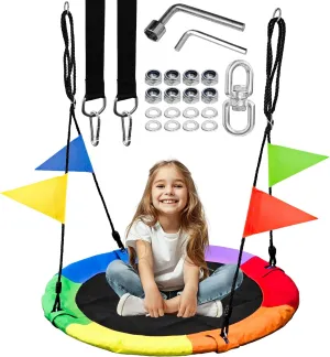 500lb Flying Saucer Swing with kernel yelp flavin London percussion Adjustable Hanging Straps for Backyard Playground Outdoor Indoor(Multicolor) 40 Inch Tree Swing Set$ 