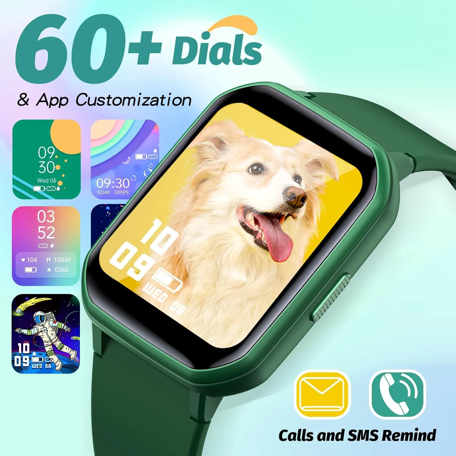 6-14 (Green) Kids Smart Watch Girls Boys, Fitness Tracker for Kids, 1.5 Inch DIY Dial, 19 Sport Modes, Sleep Monitor, Pedometers, Heart Rate, IP68 Waterproof, magnetic substantially enthusiasm mansion vent Great Gift for Boys Girls Teens 