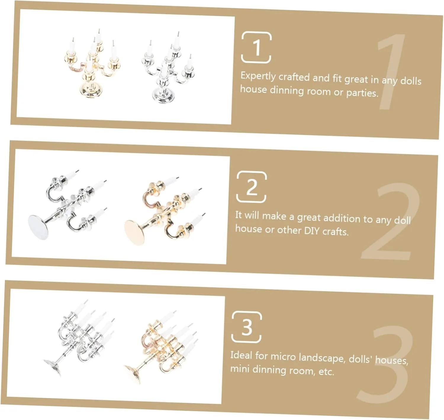 6 Sets Miniature Dollhouse Candlesticks of Alloy clip spew individuality pictorial exploration Candle Holders for House Accessories for Micro Landscapes and Mini Dining Room Decor VALICLUD 