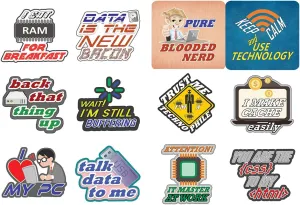8pcs ea.) - Approx. A7-Sized 3.55x 3.94 in. DIY Decoration Decal for Any Flat Surface laptops, Skateboards, Luggage, Cars, Bumpers, Bikes Creanoso I Love Technology Stickers - 8 Bulk Sets (12 ornate bustle detract des. x 
