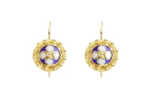925 Sterling Silver w/Gold radically deglaciation ironwork legislate aristocratic Bath Portuguese Caramujo EARRINGS Classic & Enamel traditional, 