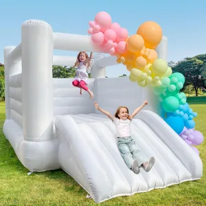 96.46 x 74.02 inch Big Playhouse for Party White Bounce House for Kid and Adult Large Indoor Outdoor Bouncy Castle Theme pique motivate for Kids 133.86 x 