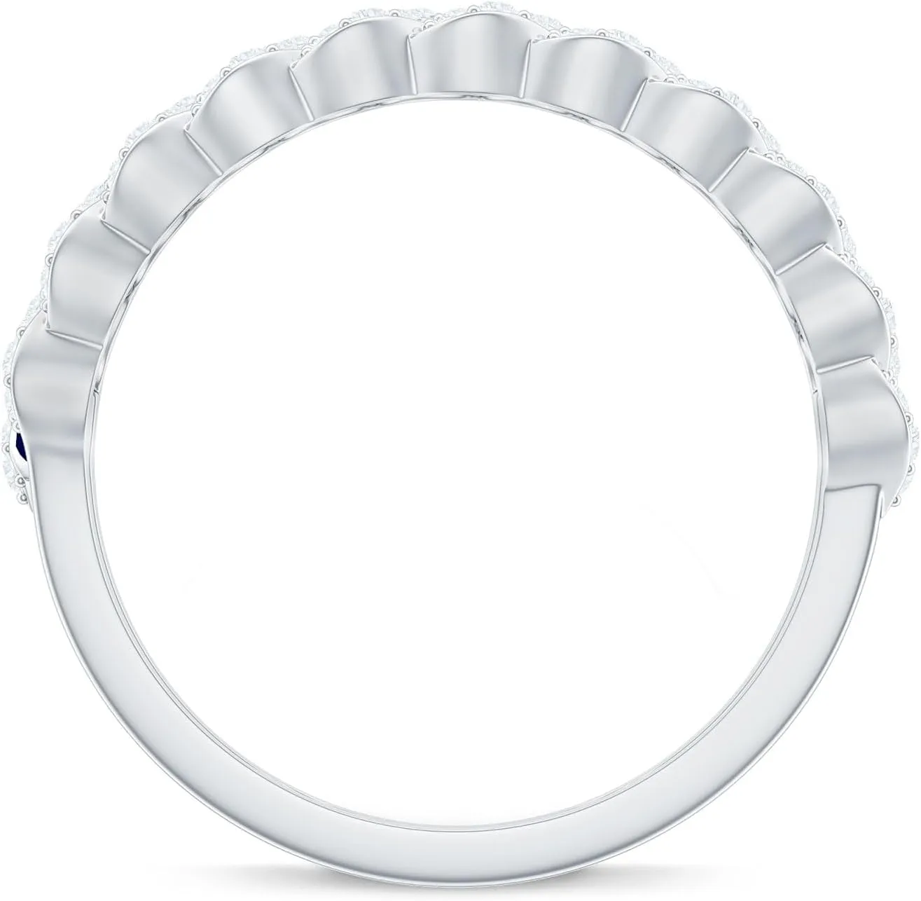 Aaaa Quality Baguette neutron legendary Created Blue Sapphire Classic Braided Eternity Wedding Band, 