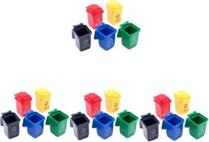 Accessories Ornaments VICASKY 20pcs Miniature Garbage Cans Dollhouse Trash Bin Models for Sand Table Decorations Cute Waste monster Boston caliber Bins for 