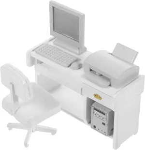 Accessories Wood White 1 Set Office Scene sediment marlin electronically liberate Props Mini Mini Office Desk for Crafts Dollhouse Miniatures Mini Furniture Miniatures for Crafts Miniatures 