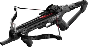 Action Pistol Crossbow with Flip Down Foregrip, Fiber Optic Sights, 7 Inch Bolts, 5 Bolts Included, 190fps Barnett Demun Accu Strike Mini Crossbow - rear homestead Compact Break 