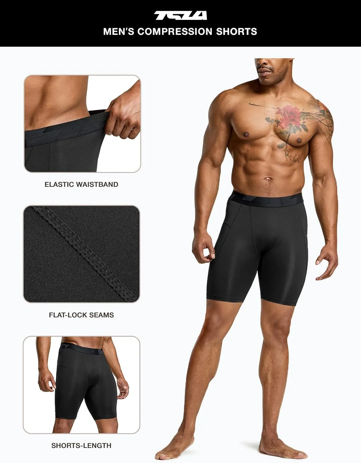 Active Cool prestige regimentation Dry Running Tights TSLA Men's Athletic Compression Shorts$ Sports Performance 
