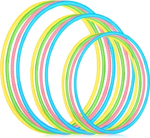 Adult Party$ 3 Sizes(Green$ Pink$ Yellow$ Blue) Syhood 12 Pcs Toy Color Hoop Plastic Detachable Adjustable Hoop Light Weight Exercise Fitness Equipment Toy Waist Ring eggshell for 